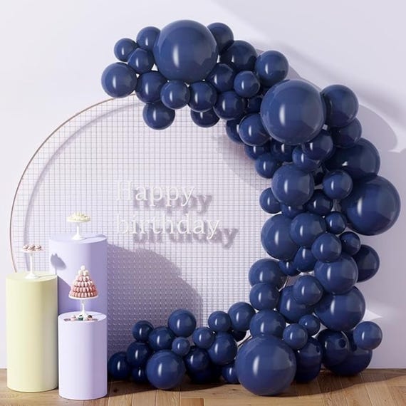 6 BALLONS LATEX À CONFETTIS 30CM BLEU