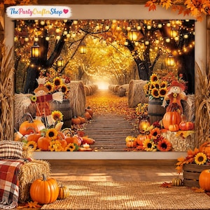 Autumn Forest Backdrop, Fall Harvest Photography Background (7x5FT)