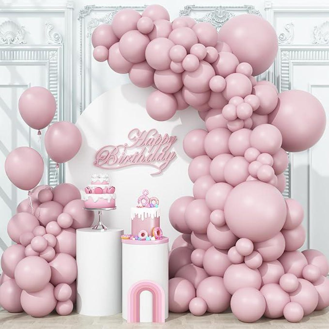 123pcs Dusty Pink Balloon Arch Kit Retro Boho Baby Shower Birthday ...