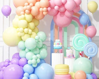 Pastel Rainbow Balloon Arch Kit Easter Spring Birthday Baby Shower Party Decor