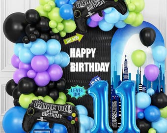 101pcs 11th Birthday Video Game Balloon Arch Kit for Boys Party Decorations