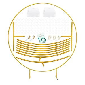 Puede incluir: Kit de arco de boda de metal dorado, desmontado. Incluye un marco circular, soportes de base y varios componentes. Tambi&eacute;n se incluyen dos bases cuadradas blancas y un folleto de instrucciones. Ideal para bodas.