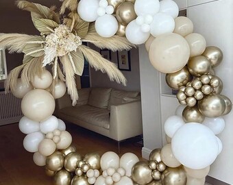 96pcs Balloons Garland Coffee Latex Balloon Arch Kit Baby Shower Happy Birthday Double Apricot New Year Wedding Party Decorations Supplies