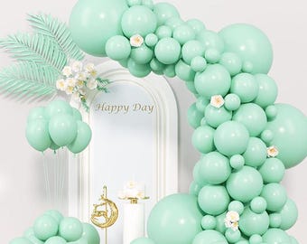 Mint Green Balloons 130pcs Pastel Light Green Mix for Birthday Baby Shower Party