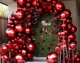 Burgundy Balloon Arch Kit Wine Red Maroon Party Decorations for Wedding Birthday