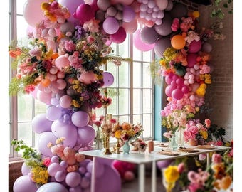 Purple Pink Balloon Garland Kit – DIY Baby Shower, Wedding Decor