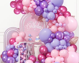 144-piece Pink & Purple Balloon Arch Kit Birthday, Baby Shower, Bridal, Engagement Party Décor