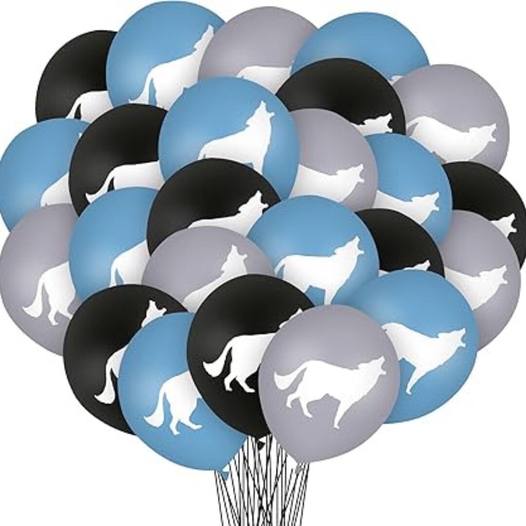 30 Pcs Wolf Balloons 12 Inch Latex Balloons for Wolf Birthday Baby ...