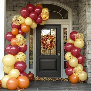 Burnt Orange & Gold Balloon Garland Kit – 100pcs Fall Balloons for Thanksgiving and Parties