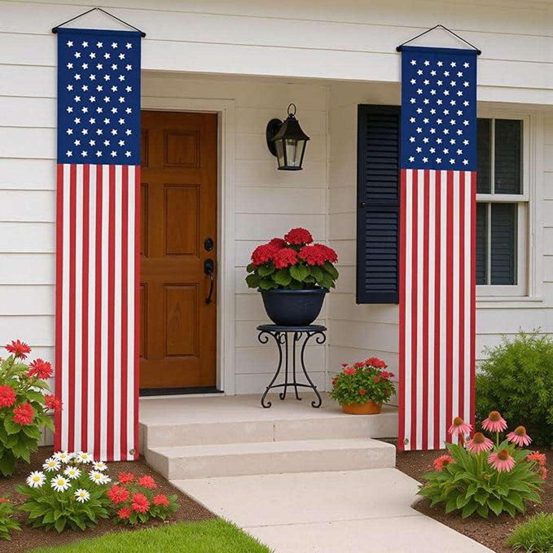 American Flag Porch Banner: Patriotic USA Celebration Decor - Etsy