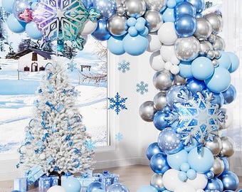 10 Pieces Large Snowflake Foil Balloons Big Christmas Winter Helium | Desertcart - View #8