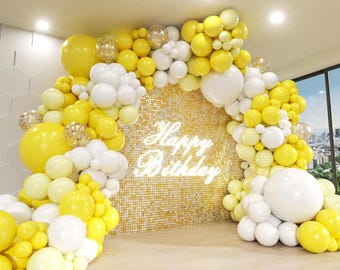 Yellow & Orange Balloon Garland Arch Kit - 107 Balloons For Sunflower, Minion, Bee Theme Parties - View #9