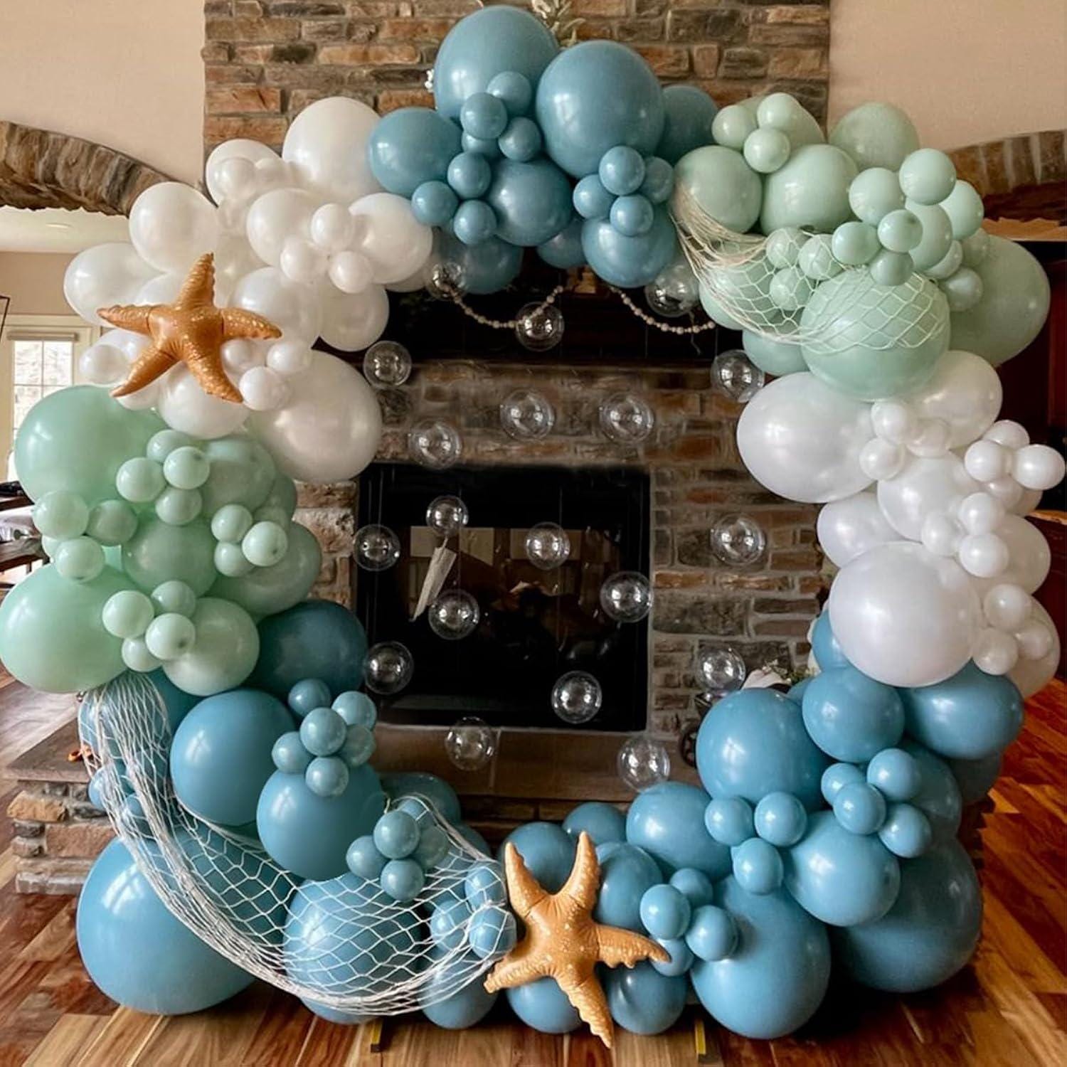 Under the Sea Balloon Garland Kit: Blue & Green Ocean Party Decor