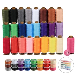 50 Pcs Prewound Bobbins Sewing Thread Kit, 400 Yards Each, 25 Assorted Colors