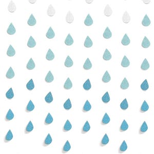 May include: A pattern of glittery teardrop shapes in shades of white, light blue, and dark blue against a white background. The teardrops are arranged in rows and columns, creating a repeating design. The teardrops have a textured, sparkly appearance.