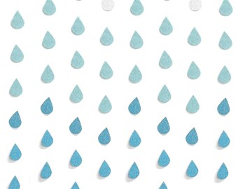 24 Strings Blue Raindrop Garland – Hanging Paper Rain Decorations for Baby Showers & Parties