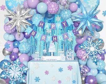 Frozen Birthday Balloon Arch Kit, Winter Wonderland Party