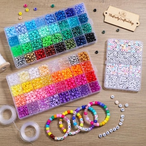 2350pcs, 64 Colors, Pony Beads for Bracelet Making Kit