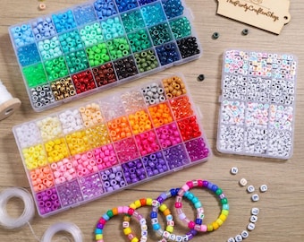 2350pcs, 64 Colors, Pony Beads for Bracelet Making Kit