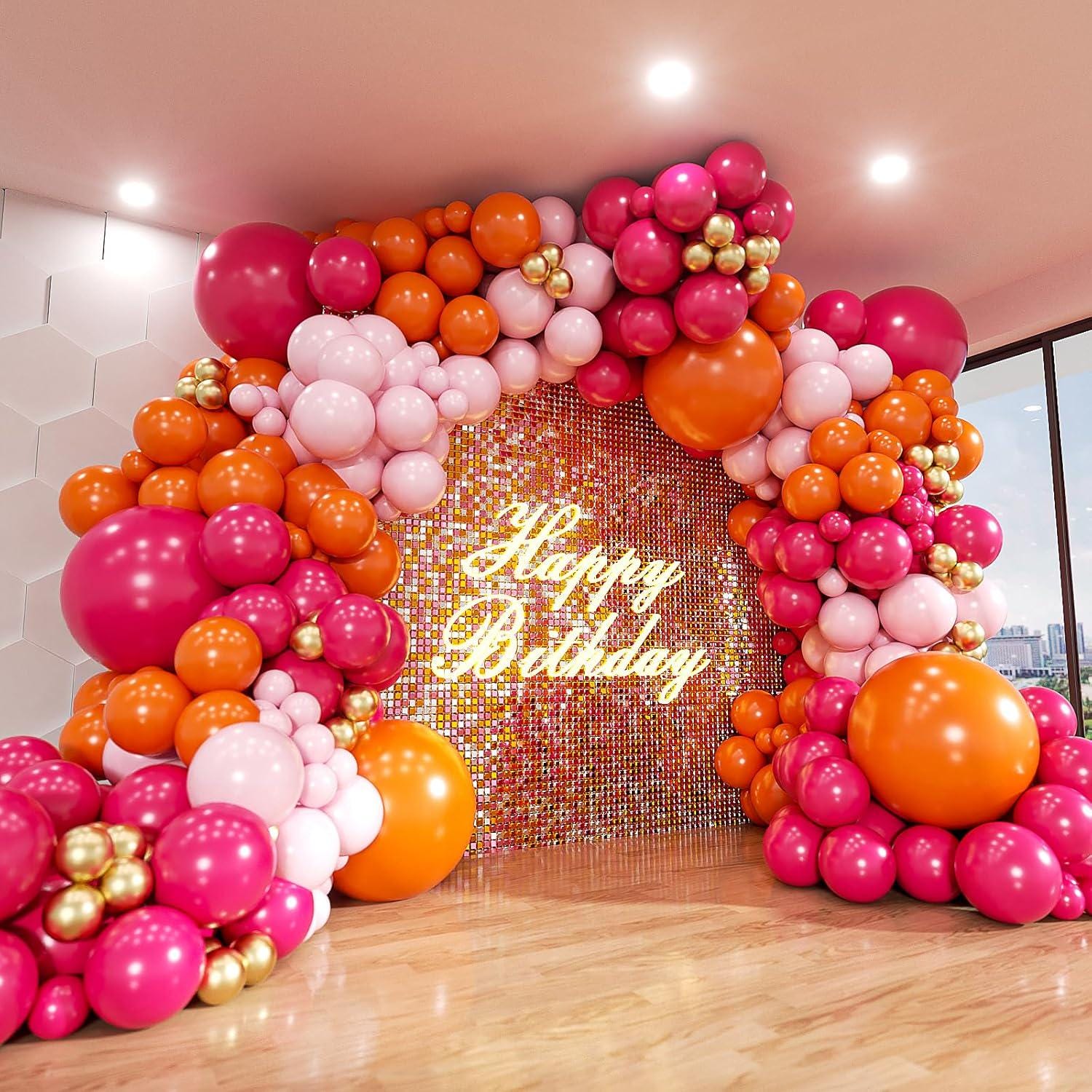 Pink & Orange Balloon Arch Kit: 161-piece Party Decor - Etsy