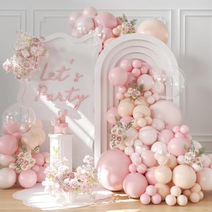 126pcs Dusty Pink Balloon Garland Kit Pastel Macaron Balloons for Baby Shower, Wedding & Party Decor