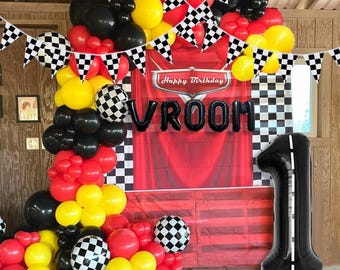 134PCS Race Car Balloon Garland Kit - Racing Theme Birthday Party Decorations
