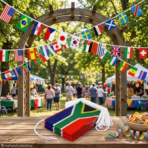 2026 World Cup 48 Countries Flag Banner String: Soccer Party Decorations, Football Garland