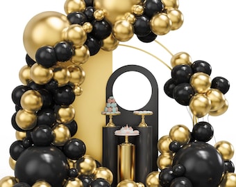 134PCS Black & Gold Balloon Garland Arch Kit for Graduation  Party Decor