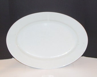 Antique White Ironstone Platter John Edwards England, Vintage -Fenton, Staffordshire England