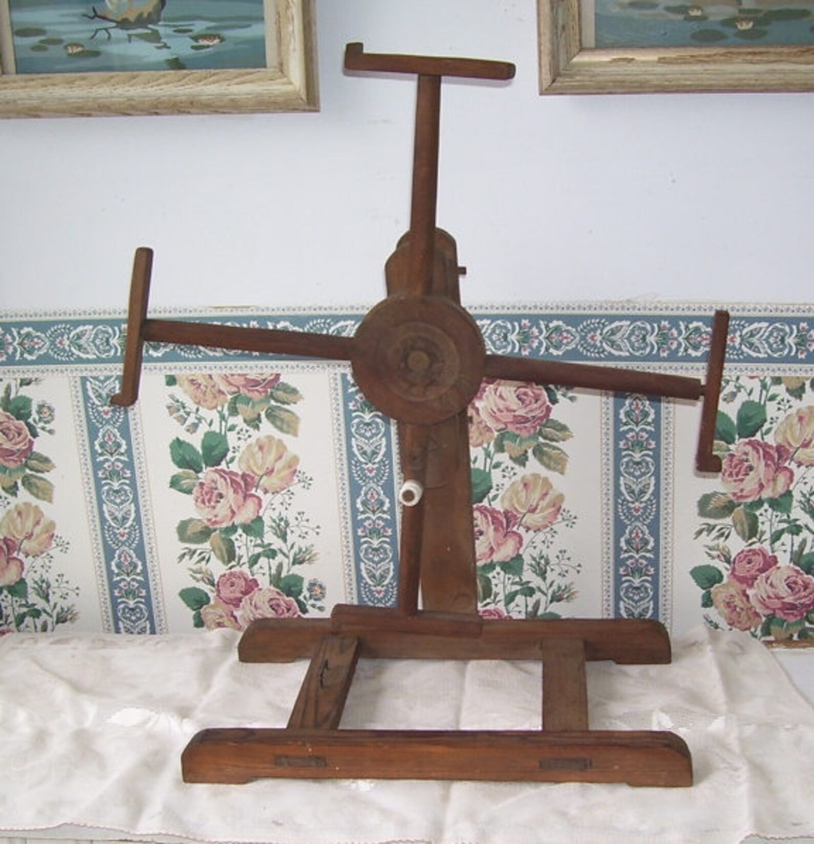 Antique Wool Winder -table Top Wool Winder , Primitive Wood Yarn Winder ...