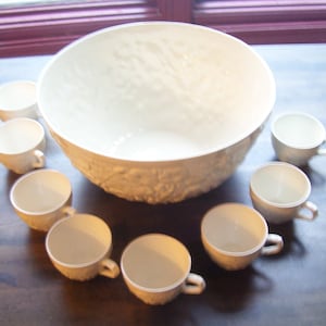 Copeland Spode Imp Punch Bowl Set with 8 Matching Cups, Holiday Bowl and Cups - Spode Imperial