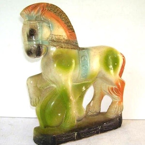 Circus Chalkware Horse,  Carnival or Fair Prize, Horse Game Prize, Vintage chalkware horse, chalkware door stop, carnival prize