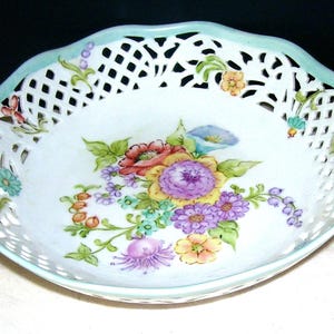Vintage Schumann Arzberg Bavaria Lattice Edge  Round Bowl/ Wedding Gift