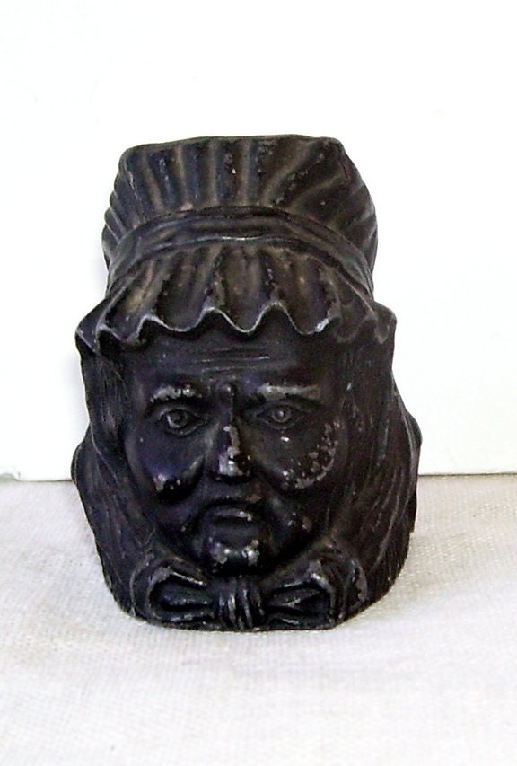 Metal Match Holder Antique Cast Metal Colonial Head Match Etsy UK