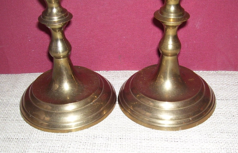 Solid Brass Candleholders Brass Candle Holers Pair Tall Brass Candle Holders