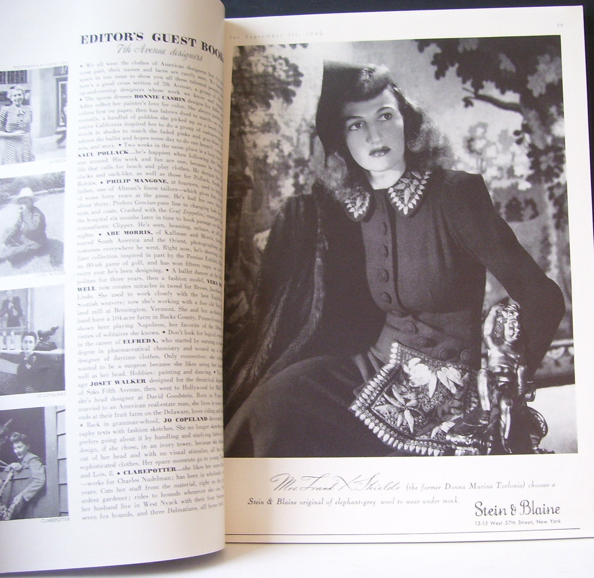 Harper's Bazaar Sept.1, 1940 - Complete Magazine - Cover by