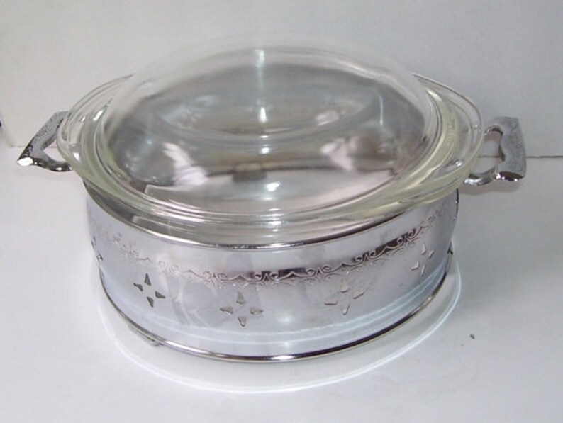 Pyrex Casserole Clear Glass Bowl Snowflake Pattern Around the Etsy