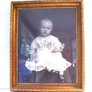 Antique Black and White Child&#39;s Photo Wood Frame - Photography - Brass Frame -