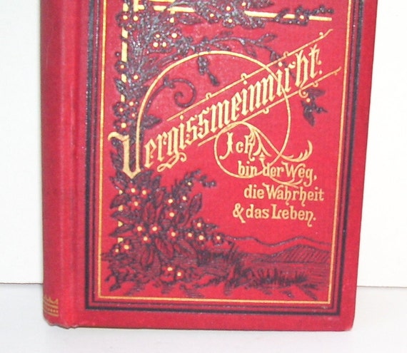 【貴重本】komm,mein madchen,in die berge Antique German 'vergissmeinnicht' Birthday Book – Christian