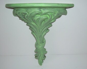 Wall Sculpture Resin Hanging Shelf,  Fancy Green Wall Decor, Chic Wall Hanging, Mid-Century Home Decor, Wall Shelf Picture Holder