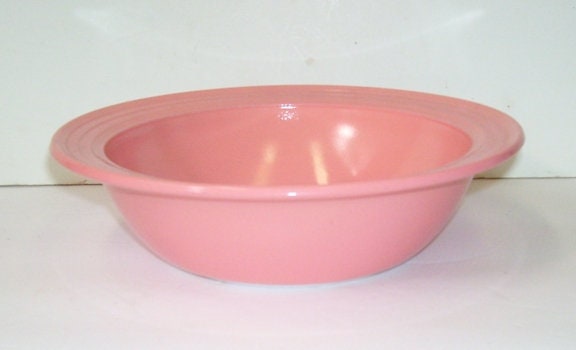 Hazel Atlas Flamingo Pink Bowl Moderntone Pink Serving Bowl