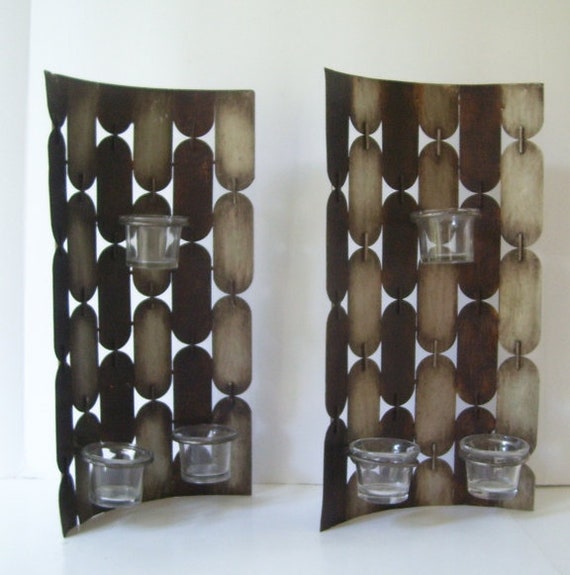 2 Modern Metal Wall Hanging Candle Holder Industrial Decor - Large Metal Wall Mounted Candle Holders 2 Modern Metal Wall Hanging Candle Holder Industrial Decor - Large Metal Wall Mounted Candle Holders