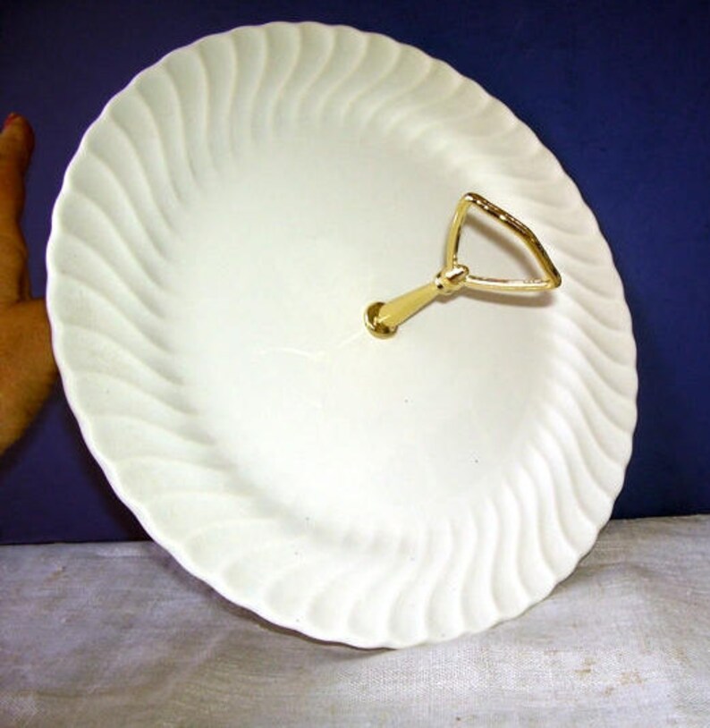 Sheffield Bone White China Serving Tidbit Round Dish With Gold Etsy