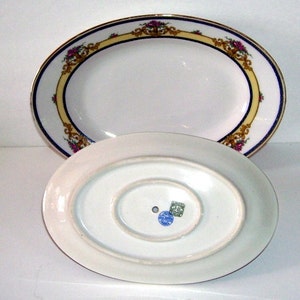 Antique Jean Boyer Limoges France, Porcelain Gravy Boat with Attached Under Plate, Matching Small Platter, French Porcelain, J. Boyer Artist image 2