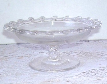 Vintage Heisey Lariat Glass Pedestal Candy Dish