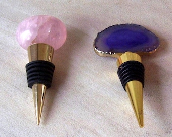Two Glass Wine Bottle Stoppers/ Champagne Bottle Stopper