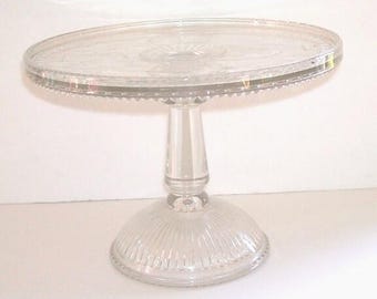 Antique Adams EAPG Cake Plate, Horse Shoe Prayer Rug Pattern, 1881