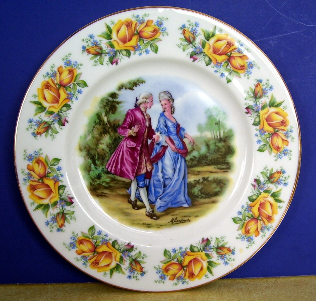 Springfield English Bone China Pottery Plate, Signed by Artist, Made in