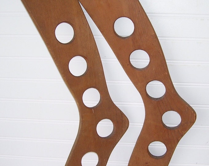 Antique Wooden Sock Stretchers Primitive wood Laundry Room Wool Cotton