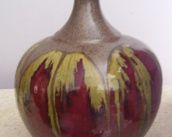 Hand Thrown Drip Glaze Pottery Colorful Vase - Western Decor